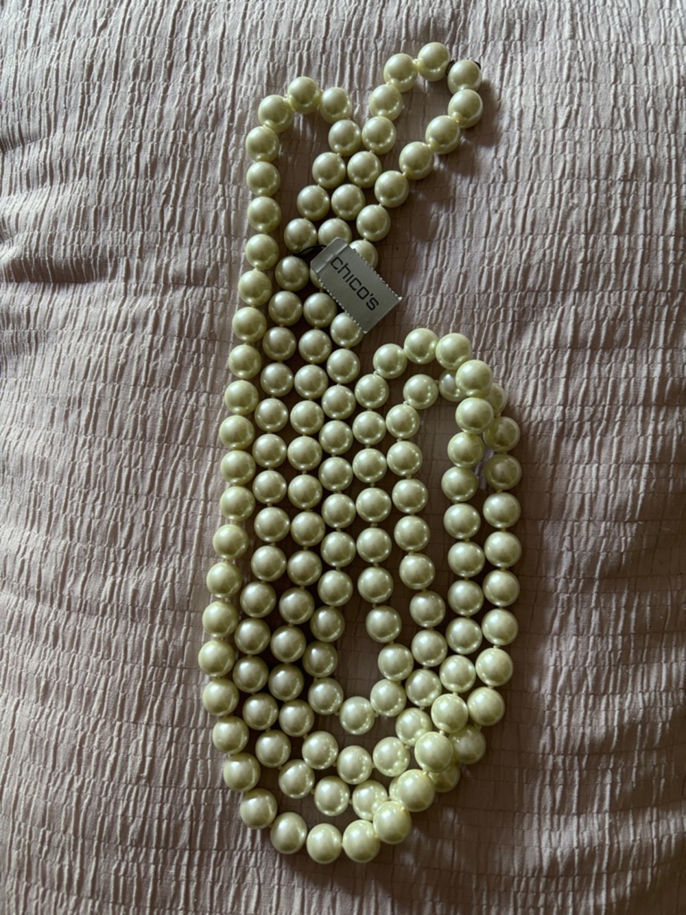 Chico's Cream Pearl Multi-Strand Necklace